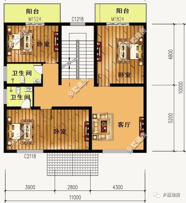 11X10米的三層農(nóng)村別墅設(shè)計圖，款款不到30萬，25萬左右就能搞定，接地氣的房子你們喜歡嗎？