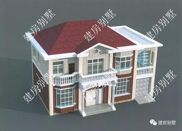 三棟都是面寬超過16米的兩層別墅設計圖，第二棟氣勢直逼城市豪宅。