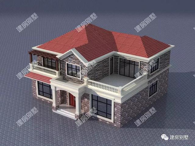 三棟都是面寬超過16米的兩層別墅設計圖，第二棟氣勢直逼城市豪宅。