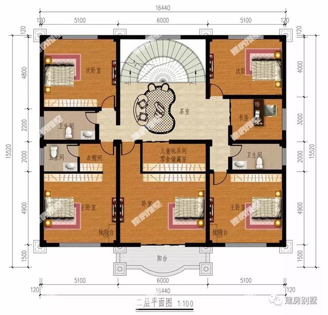 三棟都是面寬超過16米的兩層別墅設計圖，第二棟氣勢直逼城市豪宅。