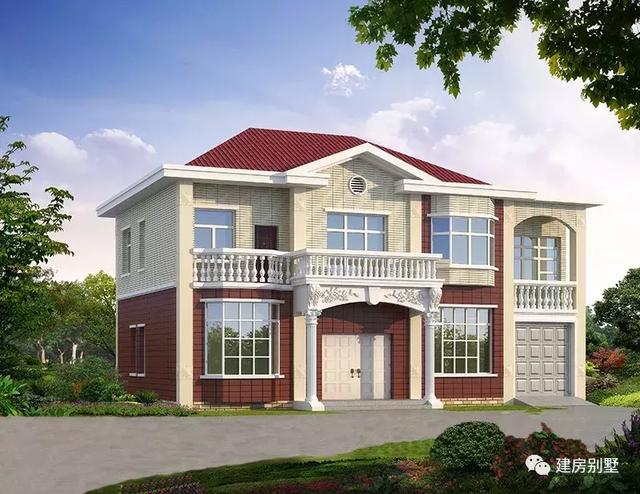 三棟都是面寬超過16米的兩層別墅設計圖，第二棟氣勢直逼城市豪宅。