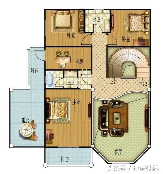 建一套三層的農(nóng)村別墅設(shè)計圖，城里買房劃算的多，還倍有面子，七室三廳五衛(wèi)。