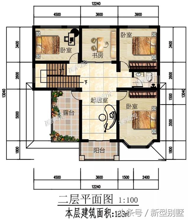 二層農(nóng)村別墅設(shè)計(jì)圖，占地148平方米，造型錯(cuò)落有致，非常高檔，夜晚后燈光特別美，你心動(dòng)了嗎？
