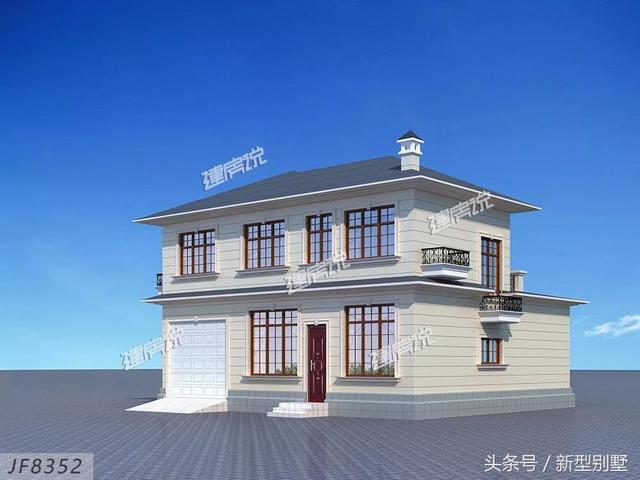 二層農(nóng)村別墅設(shè)計(jì)圖，占地148平方米，造型錯(cuò)落有致，非常高檔，夜晚后燈光特別美，你心動(dòng)了嗎？