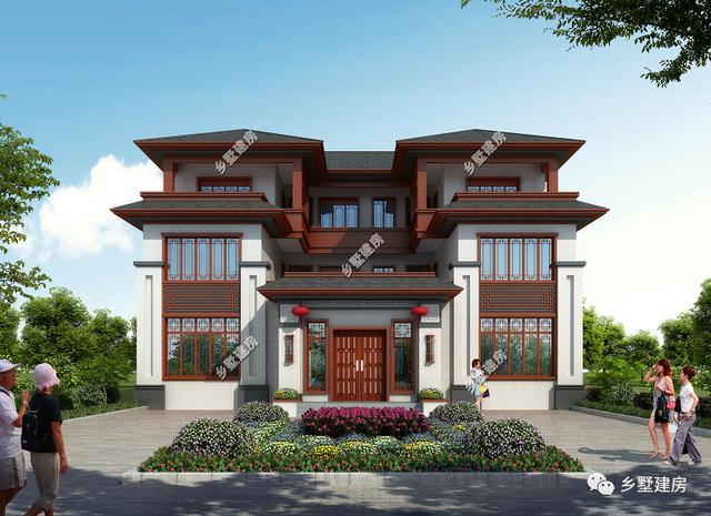 三層四合院式農(nóng)村自建房，大氣美觀，內(nèi)部結(jié)構(gòu)舒適寬敞，適合商用兩住，你值得擁有！