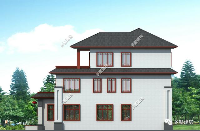 三層四合院式農(nóng)村自建房，大氣美觀，內(nèi)部結(jié)構(gòu)舒適寬敞，適合商用兩住，你值得擁有！