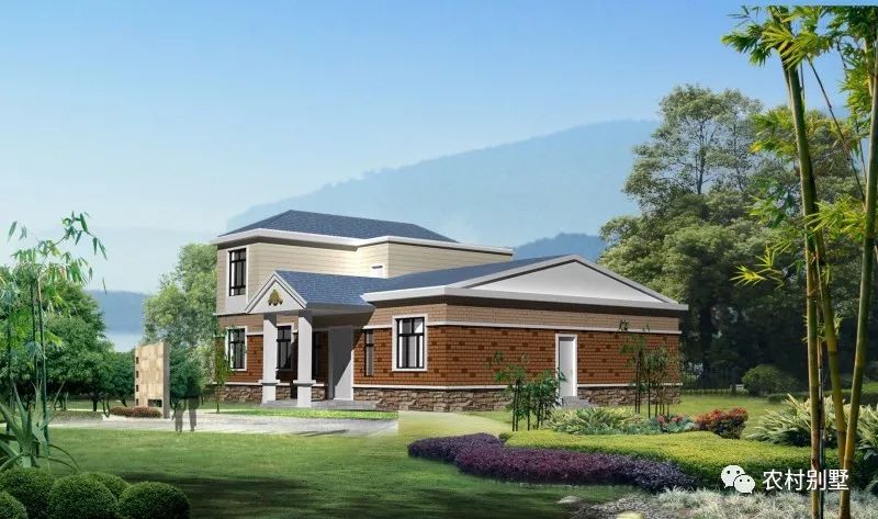 一層半農(nóng)村住宅設(shè)計圖，戶型方正，四開間設(shè)計