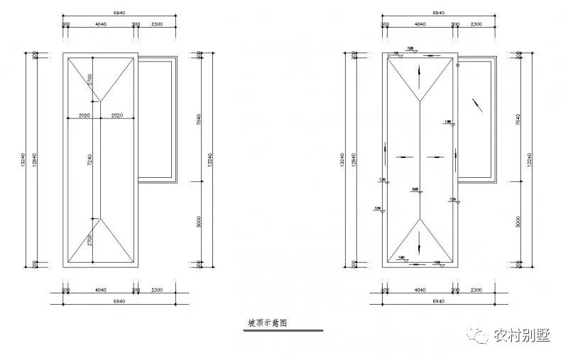 一層半農(nóng)村住宅設(shè)計圖，戶型方正，四開間設(shè)計