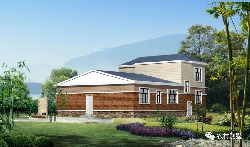 一層半農(nóng)村住宅設(shè)計圖，戶型方正，四開間設(shè)計