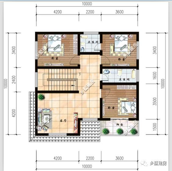 二層別墅設(shè)計(jì)圖，方正精致，美觀舒適，符合生活習(xí)慣