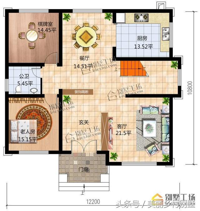 簡(jiǎn)歐風(fēng)格農(nóng)村二層別墅設(shè)計(jì)圖，滿足大多數(shù)農(nóng)村家庭居住需要