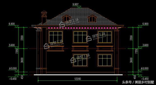 簡(jiǎn)歐風(fēng)格農(nóng)村二層別墅設(shè)計(jì)圖，滿足大多數(shù)農(nóng)村家庭居住需要