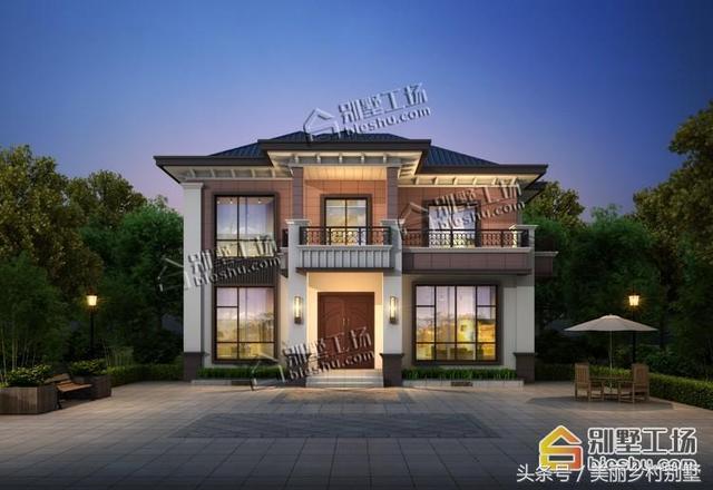 簡(jiǎn)歐風(fēng)格農(nóng)村二層別墅設(shè)計(jì)圖，滿足大多數(shù)農(nóng)村家庭居住需要