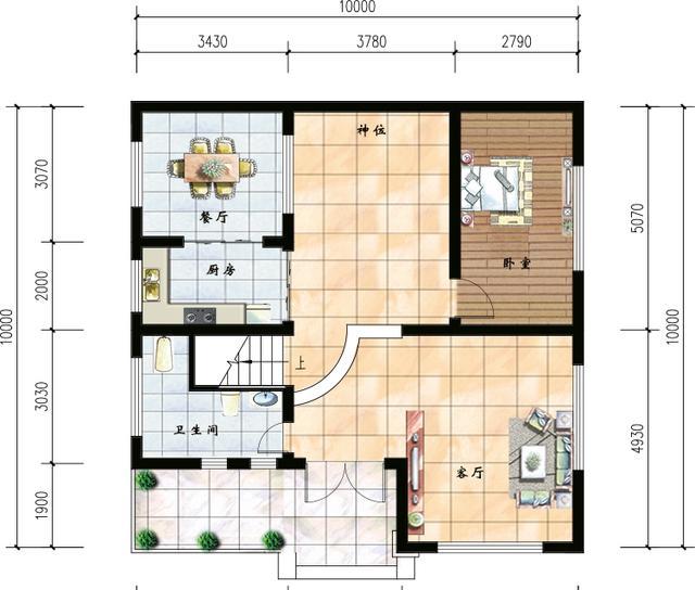 2款三層農(nóng)村自建房設(shè)計圖，1款小戶型，1款大戶型，滿足不同家庭建房的需要