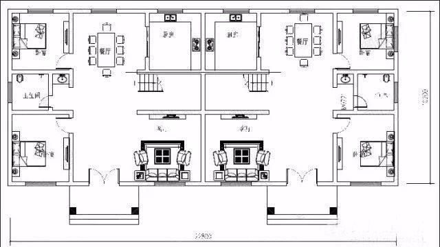 5款兄弟雙拼別墅設(shè)計(jì)圖，漂亮實(shí)用，節(jié)省造價(jià)，建一棟倍兒有面子