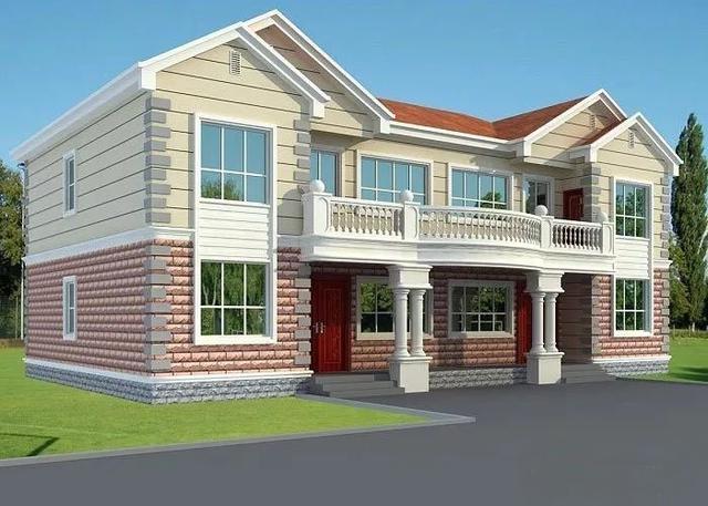 5款兄弟雙拼別墅設(shè)計(jì)圖，漂亮實(shí)用，節(jié)省造價(jià)，建一棟倍兒有面子