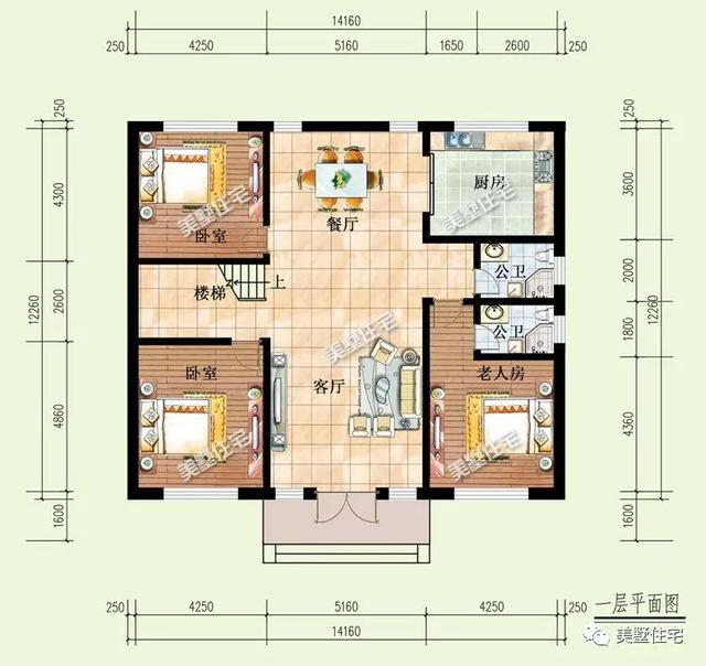 6臥4衛(wèi)二層別墅設計圖，簡單耐看實用，戶型方方正正，建在農(nóng)村很合適