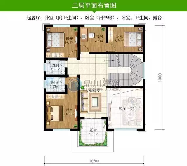 農(nóng)村三層歐式別墅設(shè)計圖，占地 130.31平方米，穩(wěn)定性超高，主體造價32-42萬左右。