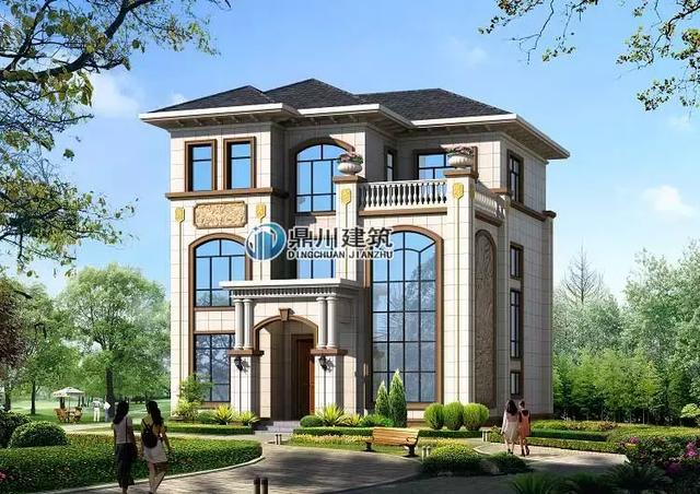 農(nóng)村三層歐式別墅設(shè)計圖，占地 130.31平方米，穩(wěn)定性超高，主體造價32-42萬左右。