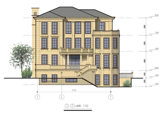 精致典雅的三層歐式別墅設(shè)計圖，高檔大氣上檔次，在整個村里別人的房子只能成為配角。