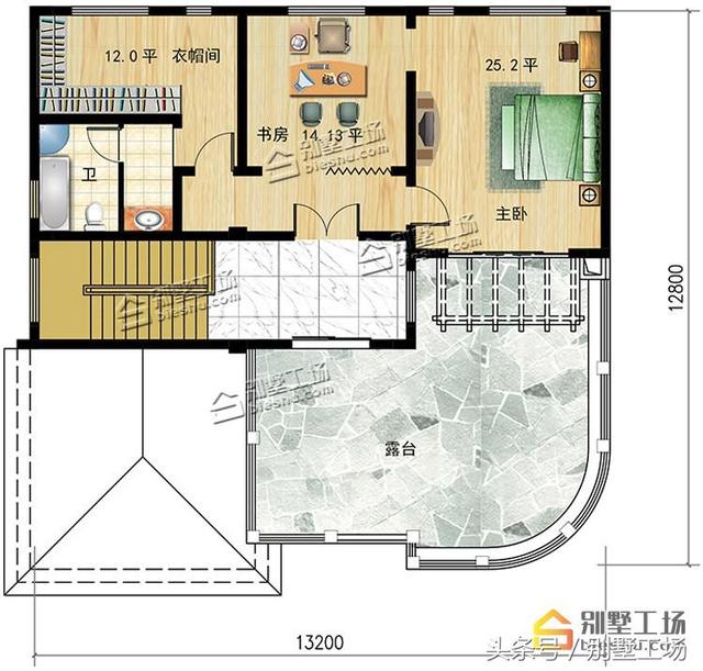 新農(nóng)村三層復(fù)式別墅是超經(jīng)典的款式，永不過(guò)時(shí)，帶雙車庫(kù)+超大露臺(tái)。