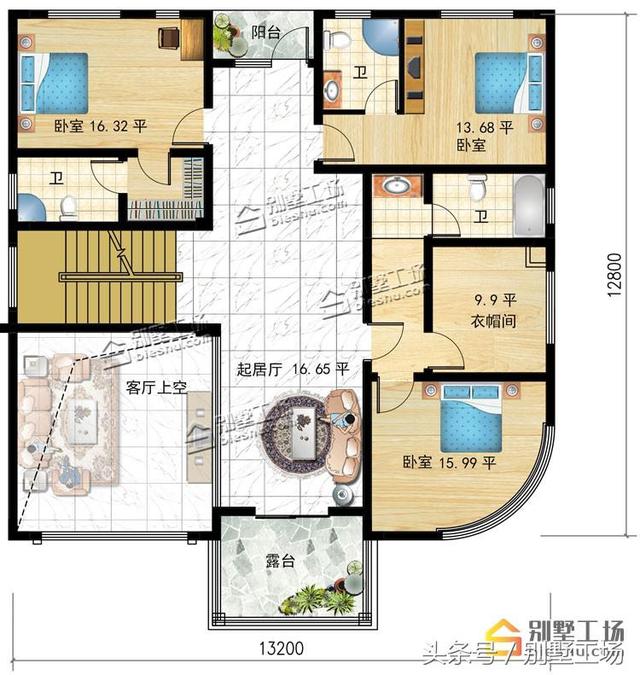 新農(nóng)村三層復(fù)式別墅是超經(jīng)典的款式，永不過(guò)時(shí)，帶雙車庫(kù)+超大露臺(tái)。