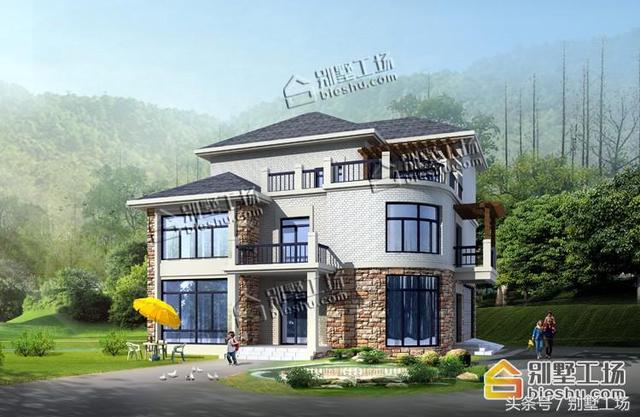 新農(nóng)村三層復(fù)式別墅是超經(jīng)典的款式，永不過(guò)時(shí)，帶雙車庫(kù)+超大露臺(tái)。