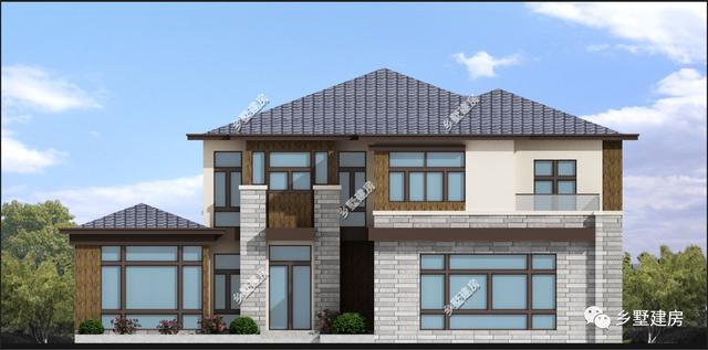 大面寬二層農(nóng)村自建房，19X19.7米，空間布局一樣緊湊，利用充分。