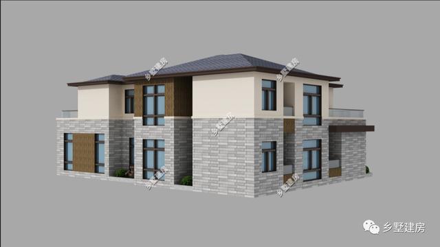 大面寬二層農(nóng)村自建房，19X19.7米，空間布局一樣緊湊，利用充分。