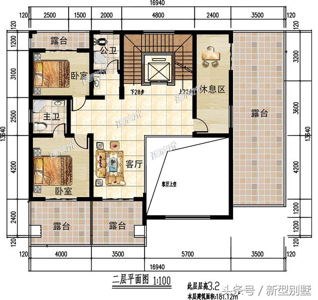三層農(nóng)村別墅設(shè)計(jì)圖，帶電梯車(chē)庫(kù)酒窖，這樣的戶(hù)型算是很豪華了