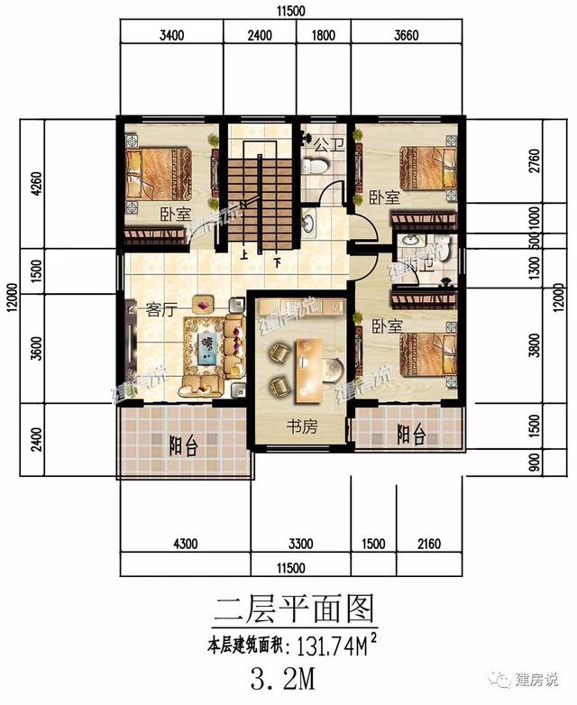 三層歐式別墅設計圖，占地方正，配色優(yōu)雅，建在農村絕對人人羨慕