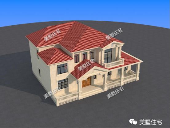 二層農(nóng)村別墅設(shè)計(jì)圖，外觀相當(dāng)?shù)暮?jiǎn)單大方，很適合農(nóng)村建