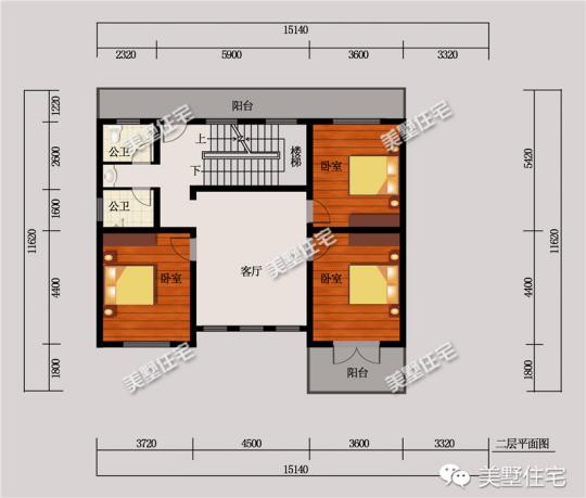 二層農(nóng)村別墅設(shè)計(jì)圖，外觀相當(dāng)?shù)暮?jiǎn)單大方，很適合農(nóng)村建