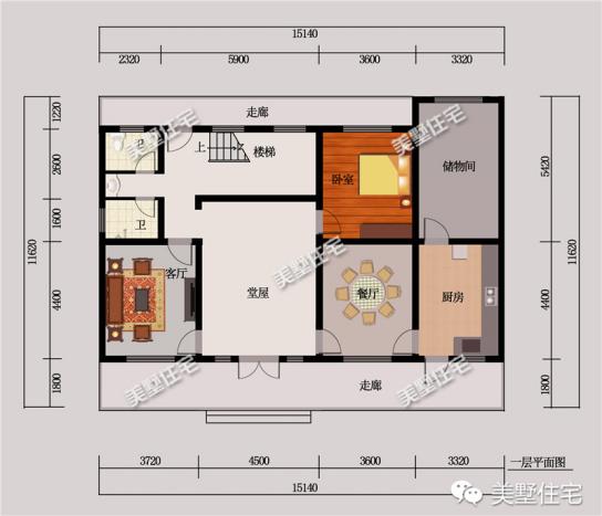 二層農(nóng)村別墅設(shè)計(jì)圖，外觀相當(dāng)?shù)暮?jiǎn)單大方，很適合農(nóng)村建
