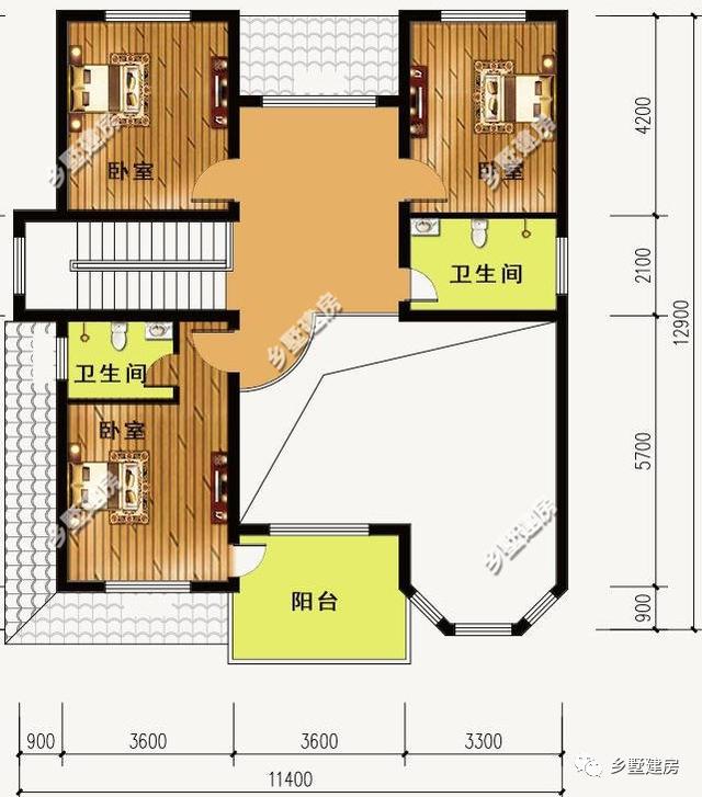 農(nóng)村別墅設(shè)計圖，11X12米，造價經(jīng)濟，設(shè)計合理