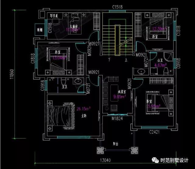 三層歐式別墅設(shè)計圖，11X13米，外觀大氣穩(wěn)重，內(nèi)部居住舒適