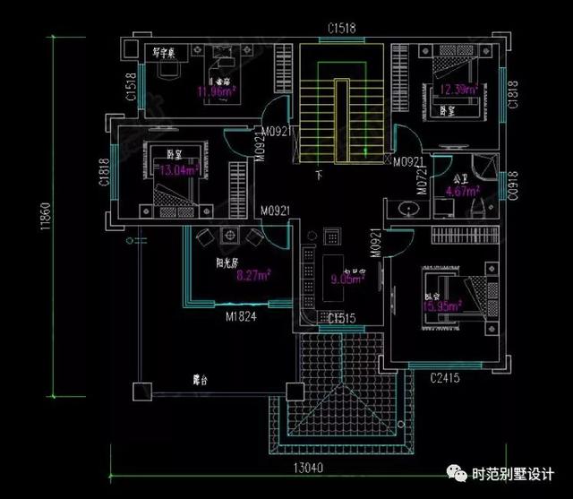 三層歐式別墅設(shè)計圖，11X13米，外觀大氣穩(wěn)重，內(nèi)部居住舒適