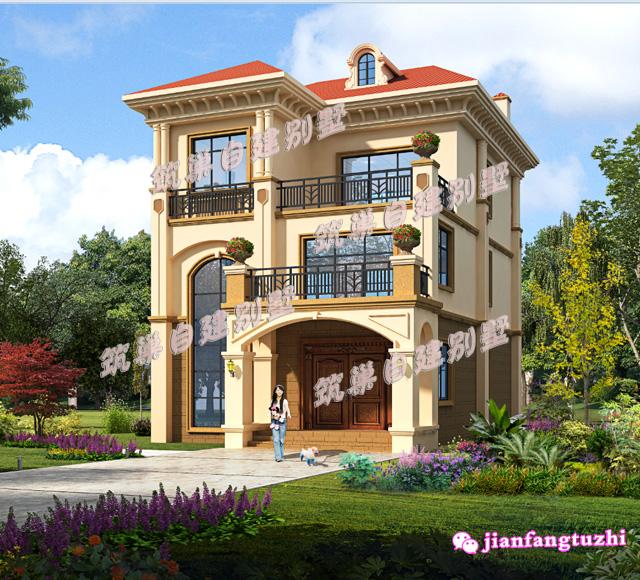 三層小戶型農村別墅住宅設計施工圖效果圖，造價低又實用，非常適合農村自建