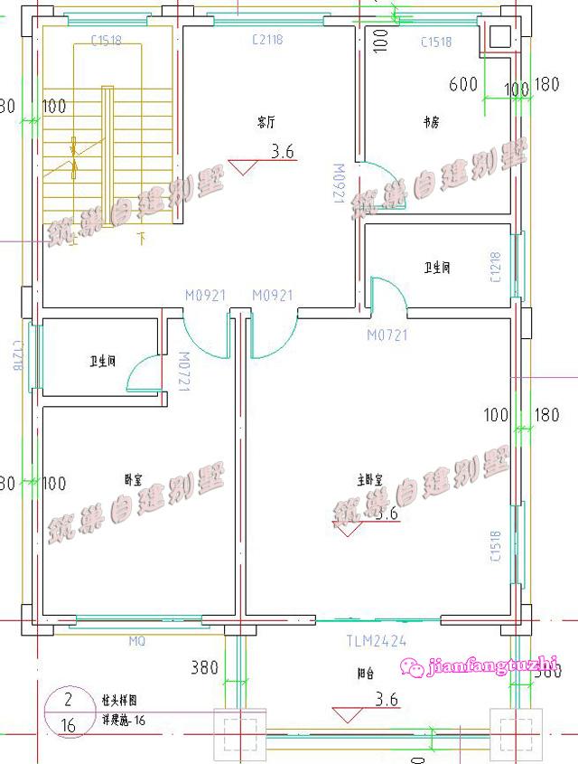 三層小戶型農村別墅住宅設計施工圖效果圖，造價低又實用，非常適合農村自建