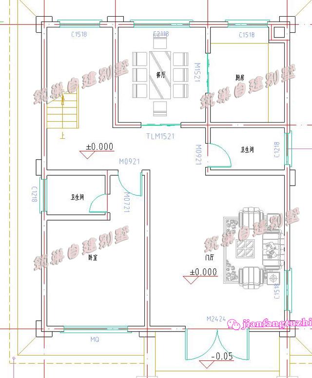 三層小戶型農村別墅住宅設計施工圖效果圖，造價低又實用，非常適合農村自建