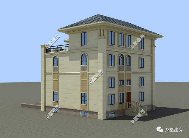 四層歐式框架結(jié)構農(nóng)村自建房設計圖，超大氣美觀