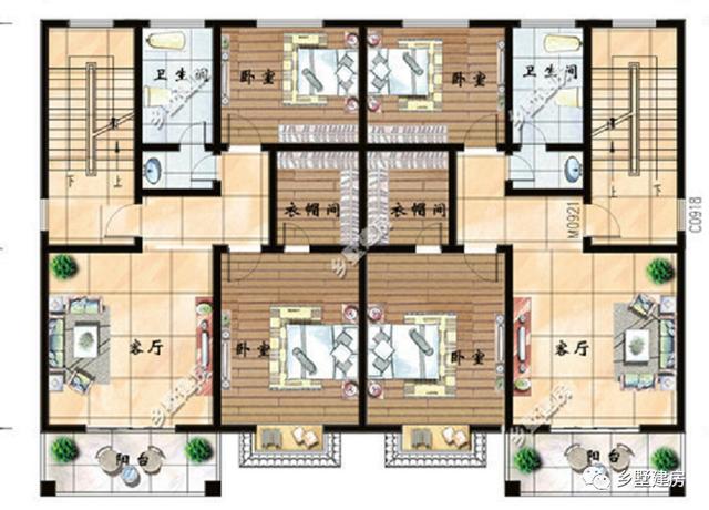兩款雙拼自建房設(shè)計圖，最適合家里有兄弟的人自建了