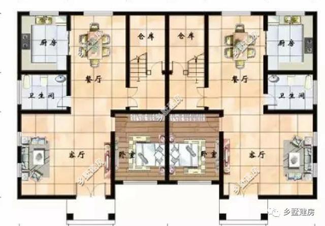 兩款雙拼自建房設(shè)計圖，最適合家里有兄弟的人自建了