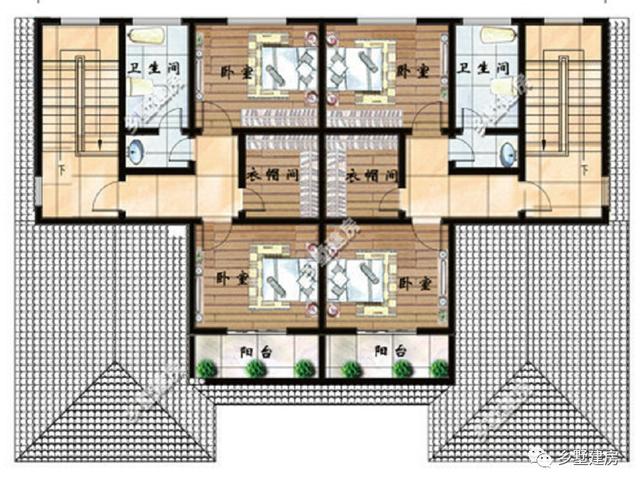 兩款雙拼自建房設(shè)計圖，最適合家里有兄弟的人自建了