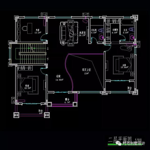 帶車庫(kù)和書房的三層復(fù)式別墅設(shè)計(jì)圖，歐式風(fēng)格適合農(nóng)村自建