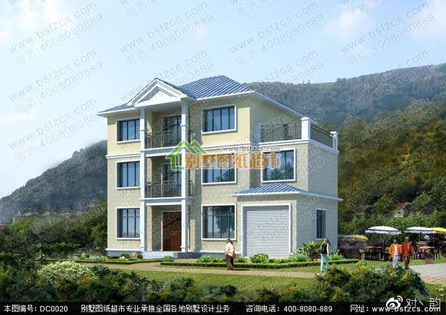 喜歡三層別墅帶大車庫的朋友 可以看看    別墅設(shè)計效果圖及施工圖