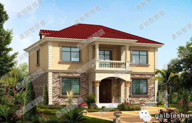 農(nóng)村二層房屋設(shè)計(jì)圖，自然美觀，是一款名副其實(shí)的小別墅設(shè)計(jì)圖。