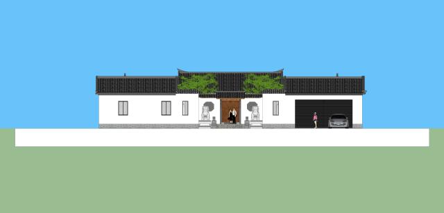 新型四合院設(shè)計(jì)圖，占地800平米，到處透著古香古色，陽光照進(jìn)走廊讓四合院冬暖夏涼住著非常舒服。