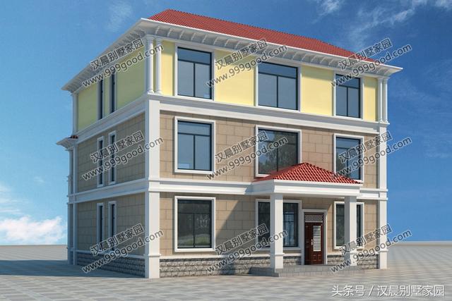 豪華型經(jīng)典別墅設(shè)計圖，大氣歐式帶車庫，附實(shí)景圖