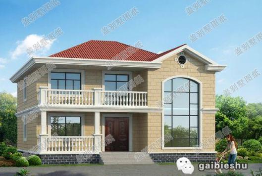 5臥帶挑空客廳二層別墅設計圖，戶型簡約大氣，施工難度較低，特別適合農(nóng)村建房！